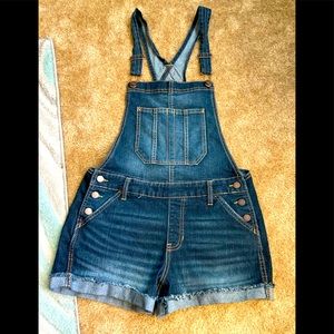 Dark Denim Short Overalls